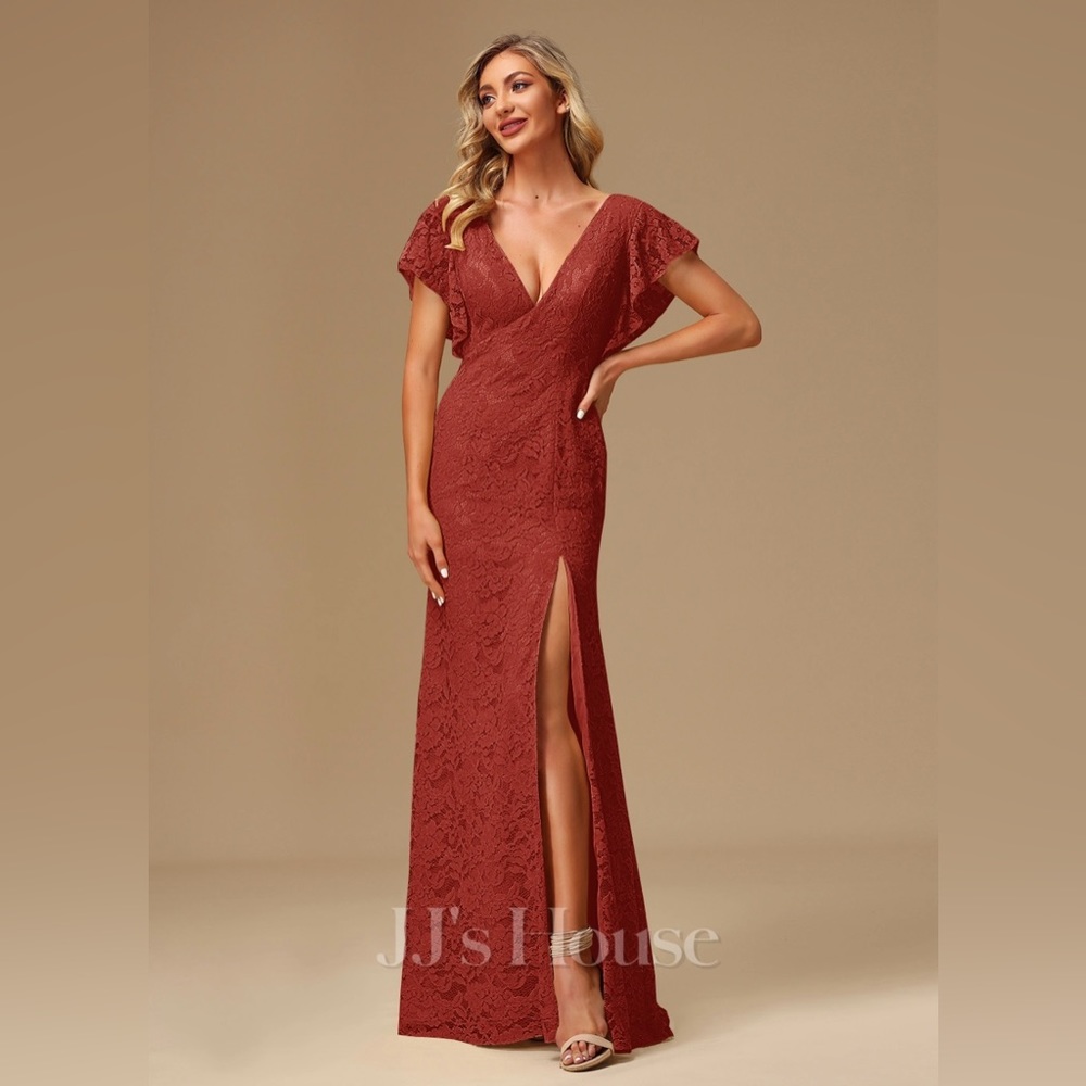 JJ’s House red lace bridesmaid or formal dress Size 4